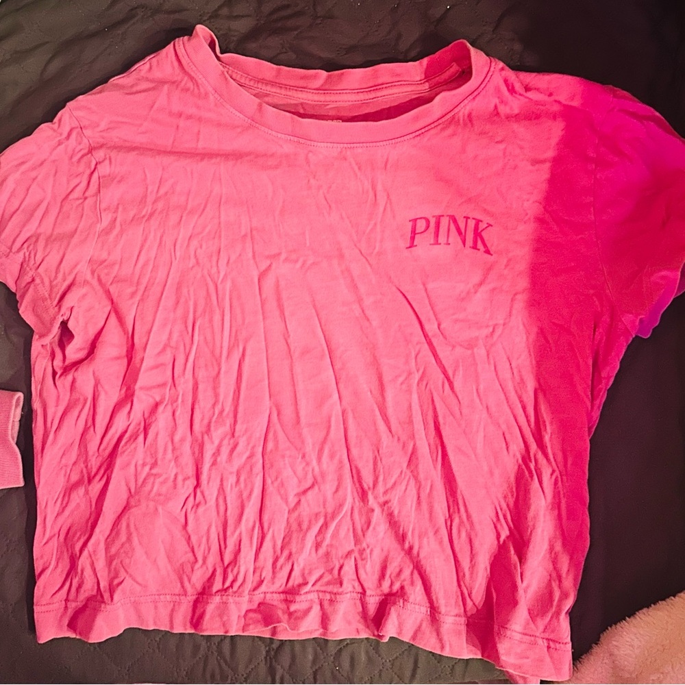 PINK Victoria's Secret “Barbie” Pink Cropped Tee